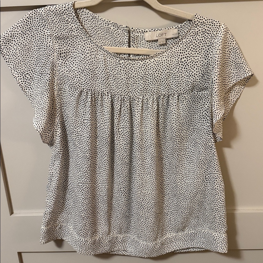 LOFT Monochrome Dotted Blouse